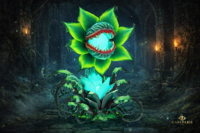 Voidflower Devourer – Glowing Carnivorous Plant Sculpture