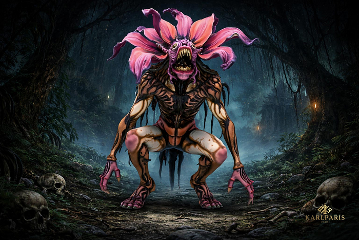 Floramorph Devourer – Carnivorous Plant Humanoid Creature