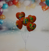 Happy Birthday Balloons with white notes  