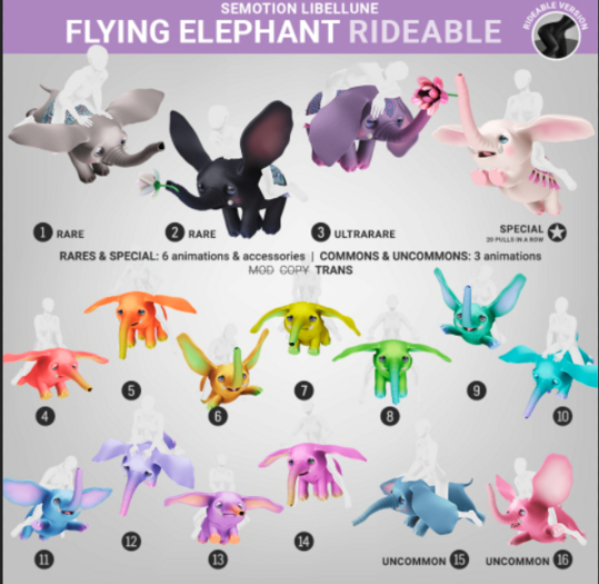 SEmotion Libellune Flying Elephant Rideable ULTRARARE 03