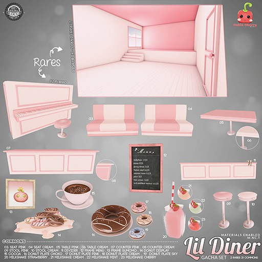 23[Cubic Cherry] {Lil Diner} milkshake cherry
