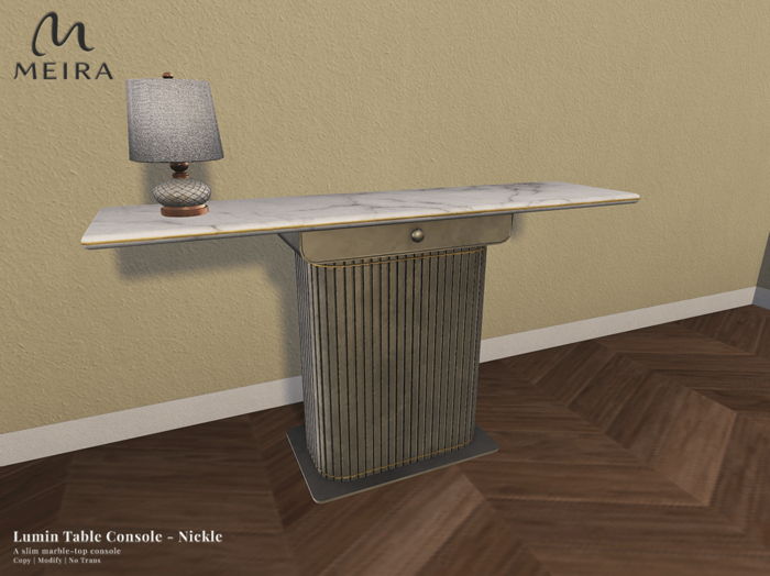 Meira Lumin Table Console - Nickle