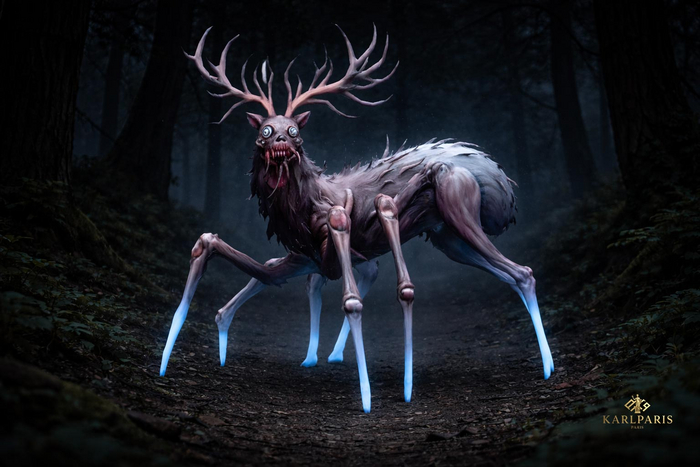 Nightmarish Stag Abomination – Eldritch Deer Horror Creature