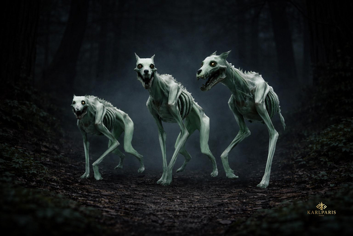 Undead Hound Pack – Skeletal Feral Horror Creatures