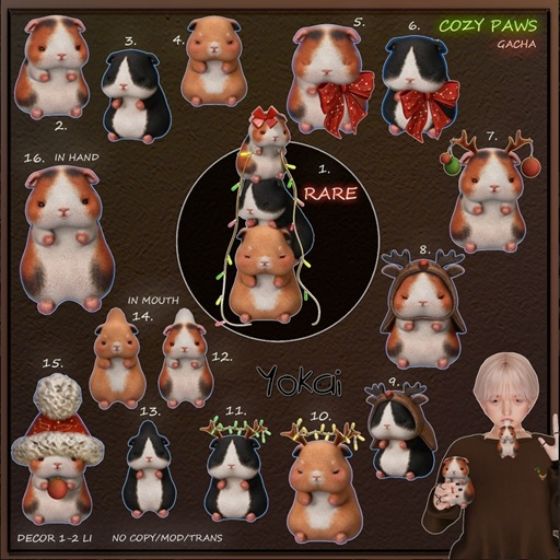 1.YOKAI - Cozy Paws - Hamster Christmas Tree RARE