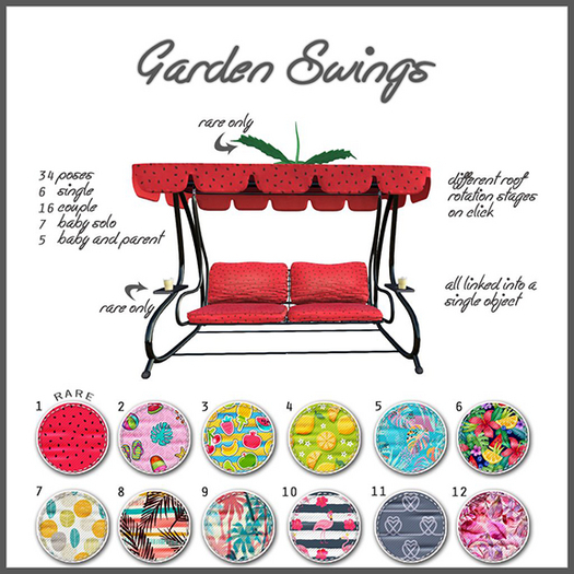 1 DUST: Garden Swing - RARE - Strawberry