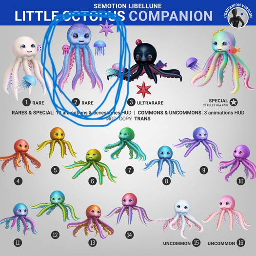 RARE SEmotion Libellune Little Octopus Companion RARE 02