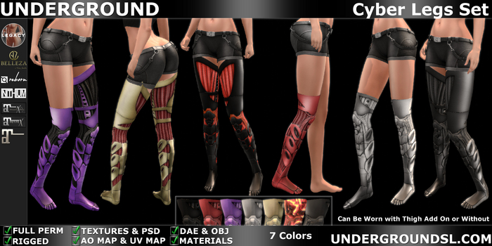 (UG FULL PERM) - Cyber Legs Female Set
