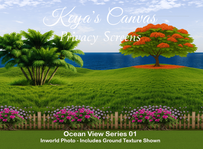 Keya's Canvas - Ocean View Scene 01 Privacy Screen Seamless
