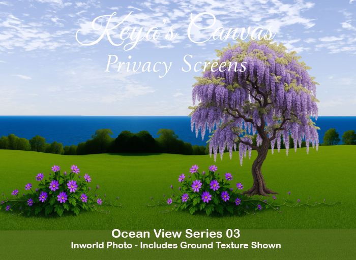 Keya's Canvas - Ocean View Scene 03 Privacy Screen Seamless