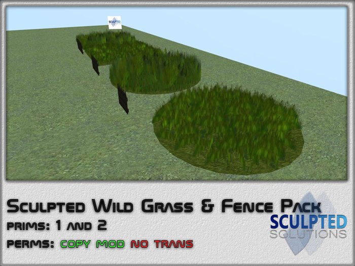 Sculpted Wild Grass & Fence Pack A
