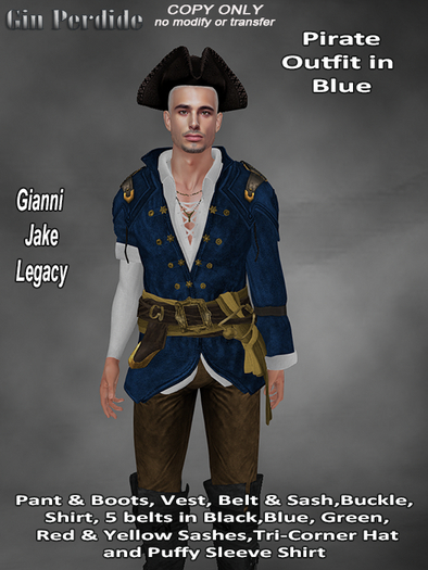 Pirate Outfit in Blue 