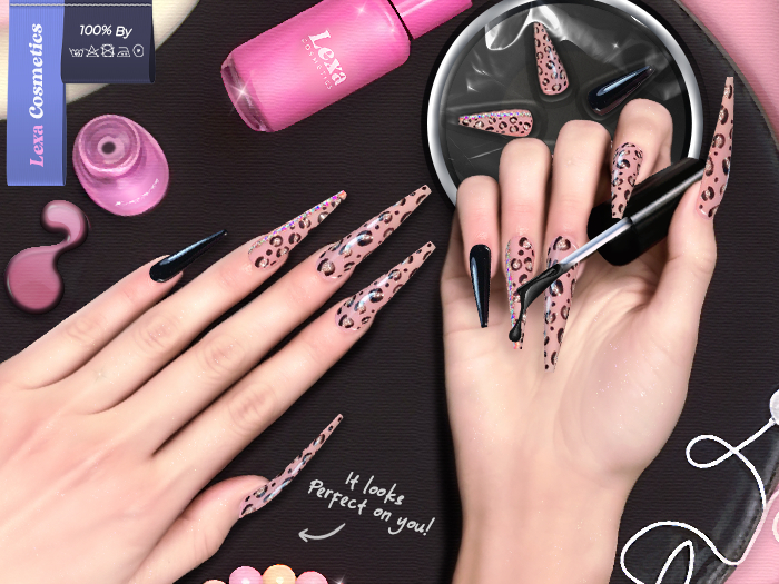 Lexa - Cheeta Coffin Nails 