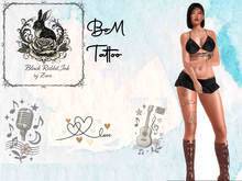 Music Leg Tatto by Black Rabbit Ink