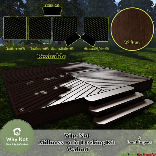 Why Not - Millness Patio Decking-Walnut-Add Me
