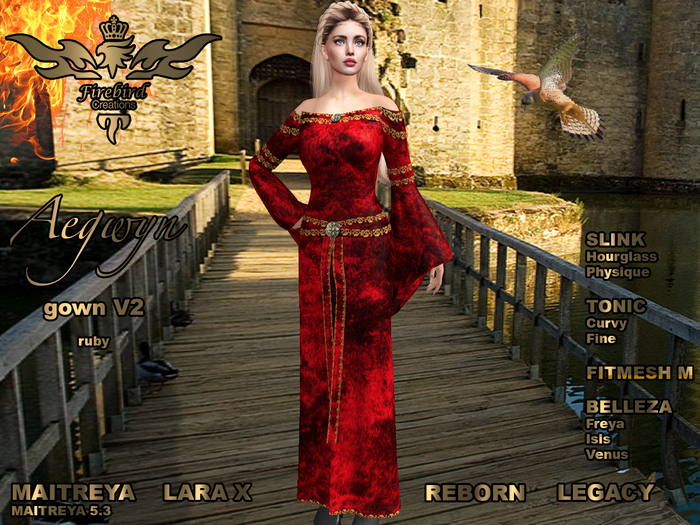 Firebird Aegwyn gown V2 ruby