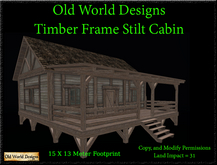 Old World Designs Timber Frame Stilt Cabin with Covered Front Porch