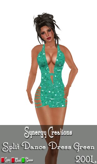 Synergy ~ Split Dance Dress Green