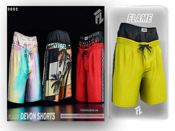 Flame Devon Shorts Yellow