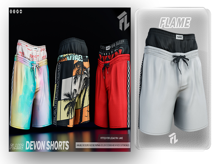 Flame Devon Shorts White