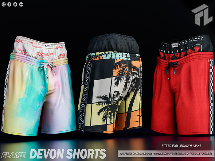 Flame Devon Shorts FATPACK