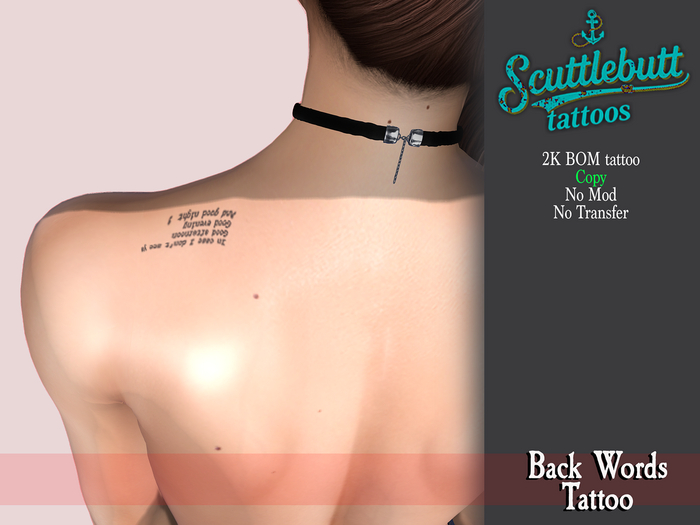 .::Scuttlebutt::. Back Words Tattoo