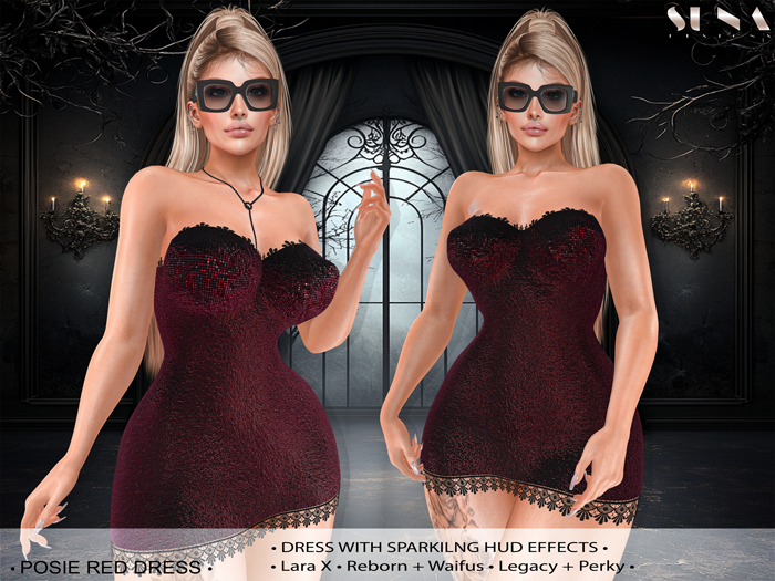 S-Posie dress black-red