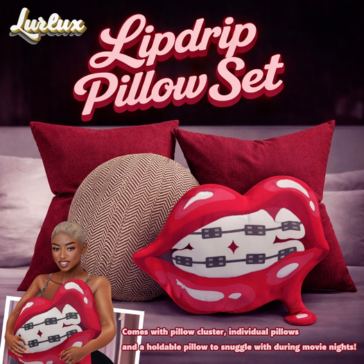 +L+ LipDrip Pillow Set