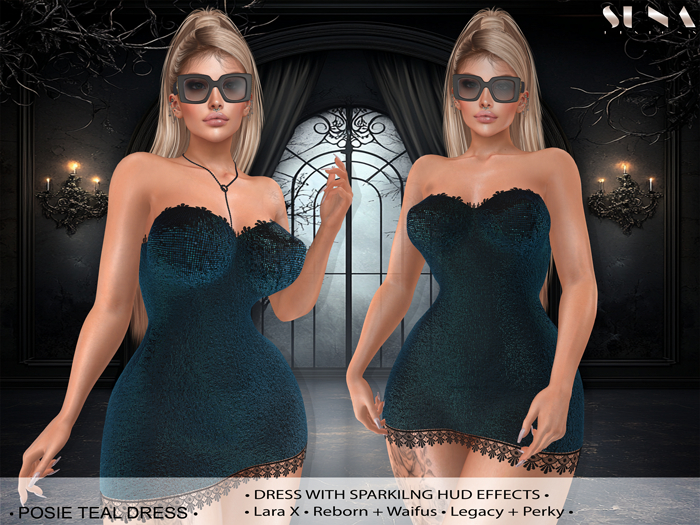 S-Posie dress black-teal