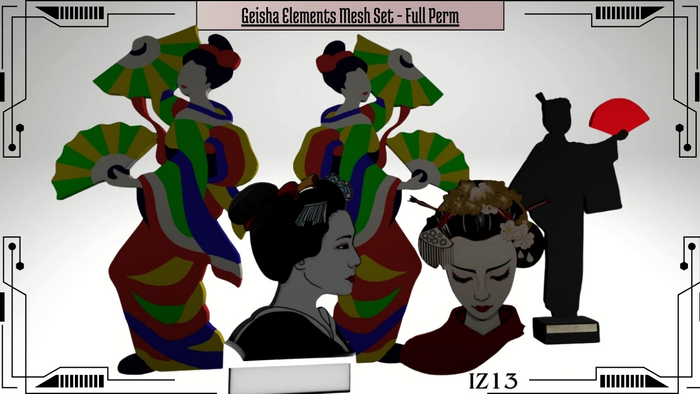 Geisha Elements Mesh Set - Full Perm