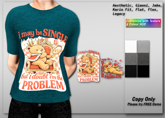 50% Valentines Discount!! *DCDM* Lex Tee: Single Problem