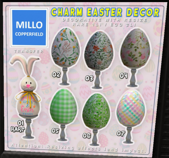 1. Millo Copperfield - Charm Easter Decor RARE