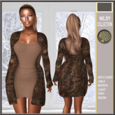 FAKE FUR JACKET&KNIT DRESS