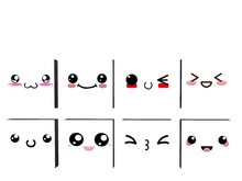 TwoSided Kawaii top front add-on faces