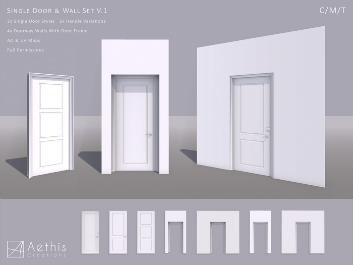 [AC] Single Door & Wall Set V.1 - Full Permissions
