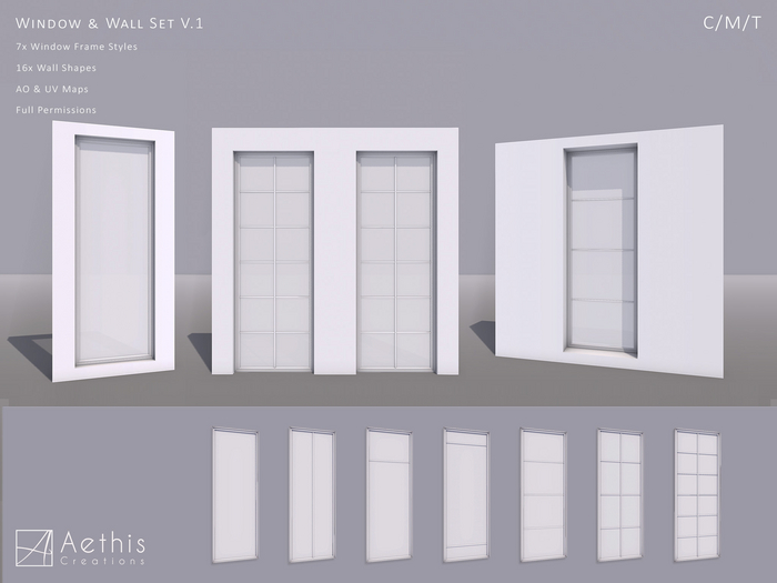 [AC] Window & Wall Set V.1 - Full Permissions
