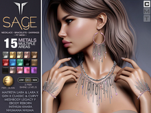 **RE** Sage Jewelry Set- Necklace - Earrings - Bracelets - PBR - Maitreya, Gen X, Meshbody, Khara, eBODY, Nhuma