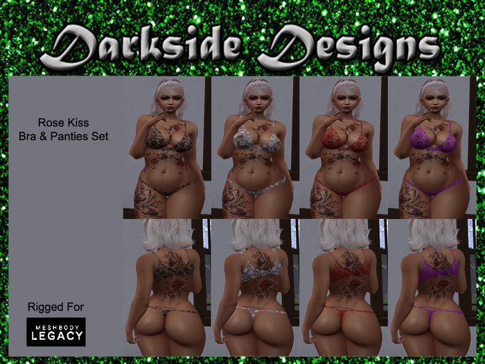 Rose Kiss Bra & Panties Set for Legacy Mesh Body