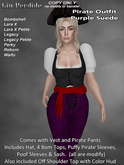 Female Pirate Outfit Purple Suede