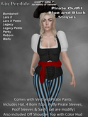 Female Pirate Outfit Blue & Black