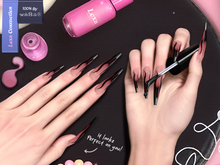 Lexa - Flame Coffin Nails 