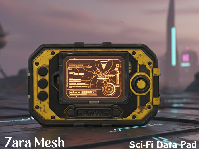 Tech Data Pad Second Life Marketplace - ZM PBR Sci-Fi Data Pad FULL PERM MESH
