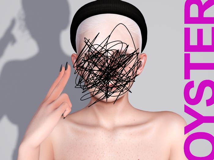 OYSTER // Black Animated Face Scribble