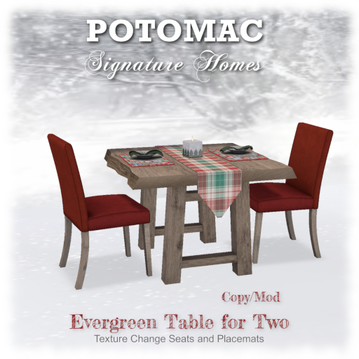 Potomac - Evergreen Table for Two 