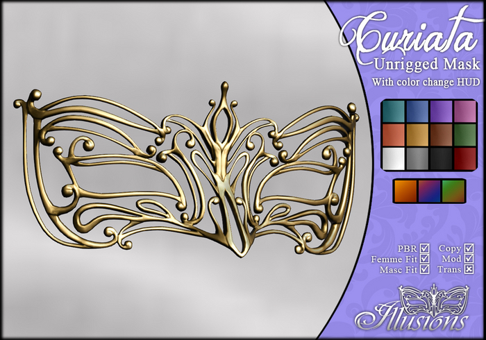 Masquerade Mask "Curiata" by Illusions