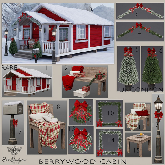 02 Bee Designs Berrywood cabin RARE