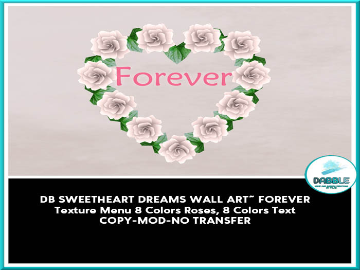 DB SWEETHEART DREAMS WALL ART~ FOREVER  add me