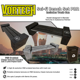 Sci fi Benches Pack PBR + FallBacks