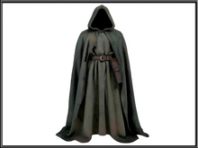 Mysterious cloaked figure with hidden face