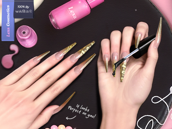 Lexa - Oro Coffin Nails 